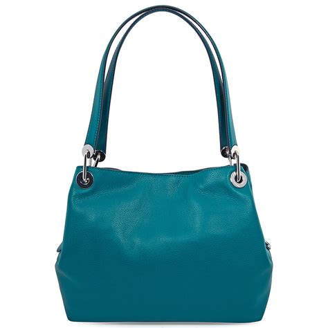 michael kors raven large pebbled leather shoulder bag teal|raven leather shoulder bag reviews.